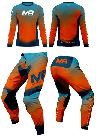 Set Motocross Junior 52 · Naranja / Azul