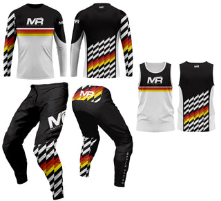 Set Motocross Junior 64 · Negro / Blanco